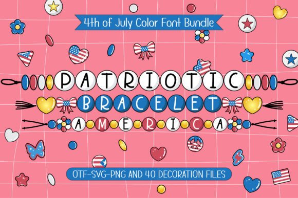 Celebrate with Patriotic Bracelet: A Festive Font for Creative Projects