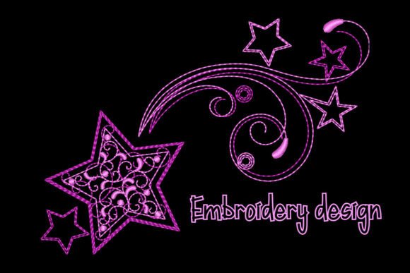 Celestial Elegance: The Filigree Star Embroidery Design