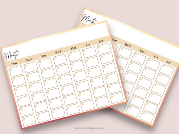 Landscape Monthly Planner Template: A Colorful Foundation for Your Creative Business