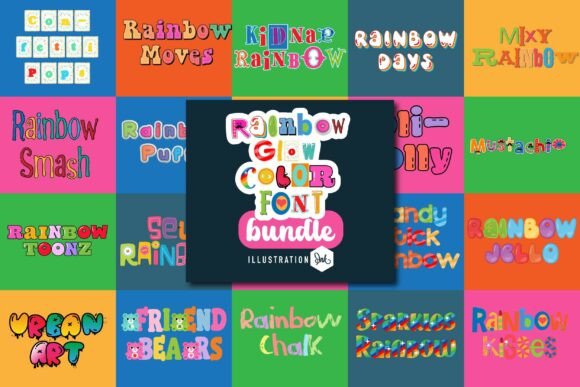 Light Up Your Projects with Rainbow Glow Color Typography