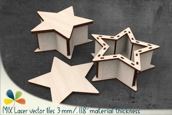 Star-Shaped Gift Laser Cut Box: A Festive SVG Design for Small Surprises