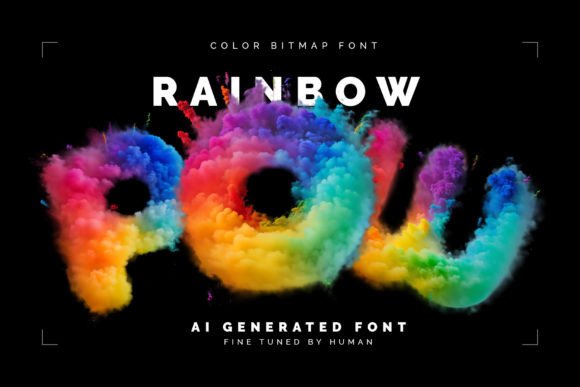 Unleash Vibrant Energy with Rainbow Pow Typography